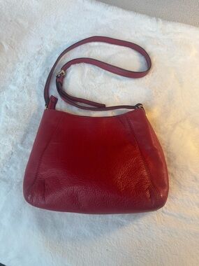 Michael Kors Women's Red Leather Messenger Crossbody Bag